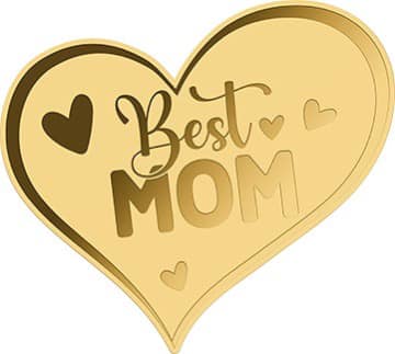 Chad - Best Mom Heart Shaped Gold Commemorative Coin in Original Mint Pack image 0
