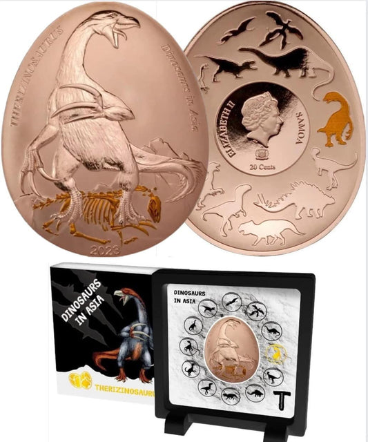 2023 Samoa - Dinosaurs in Asia Series - THERIZINOSAURUS Proof Coin in Original Mint Pack image 0