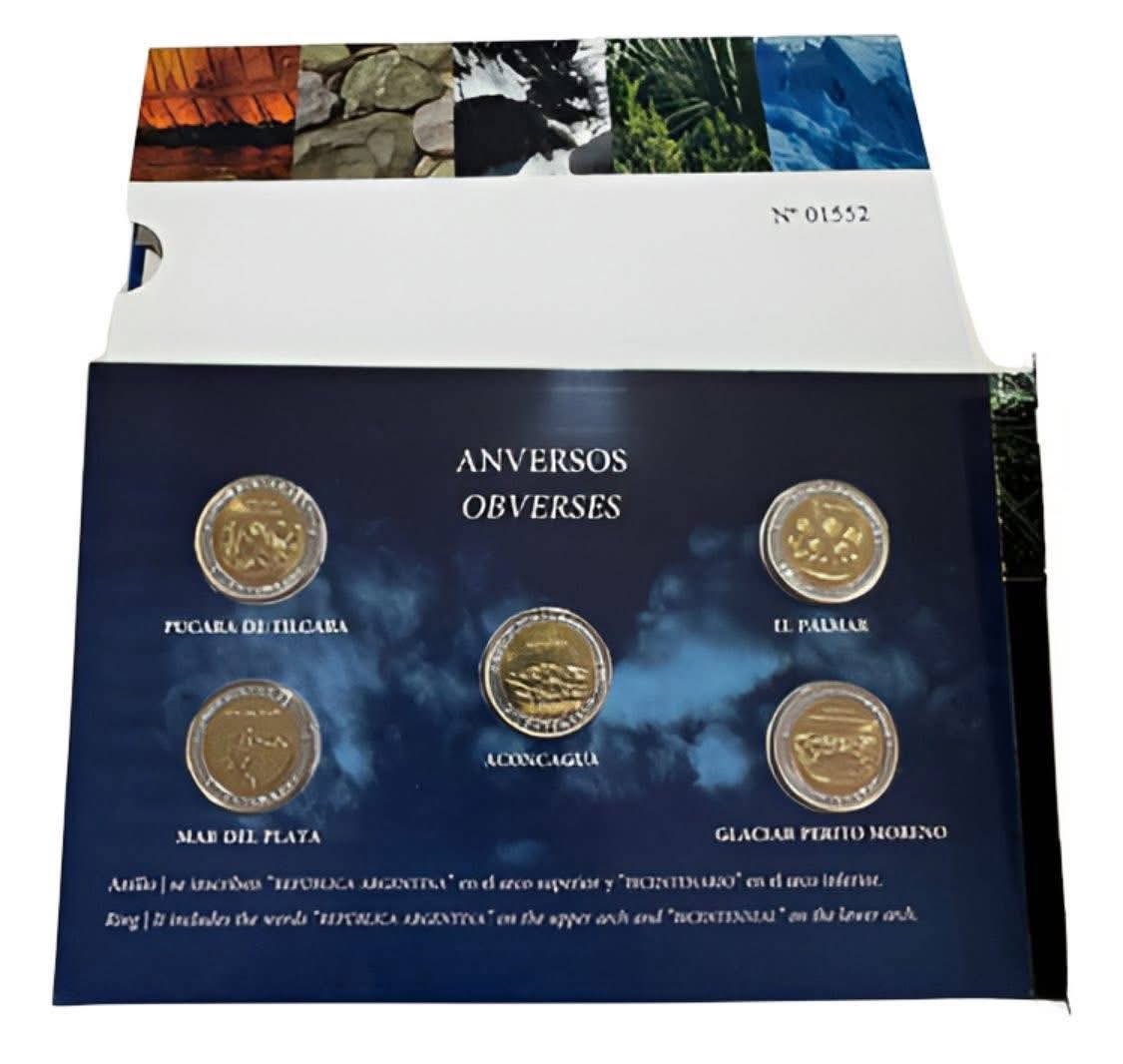 2010 Argentina – 5 x $1 - Bicentennial of the May Revolution – Blister Coin Set