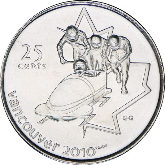 2008 Canada - 25 Cents - Vancouver 2010 Winter Olympics - Bobsleigh