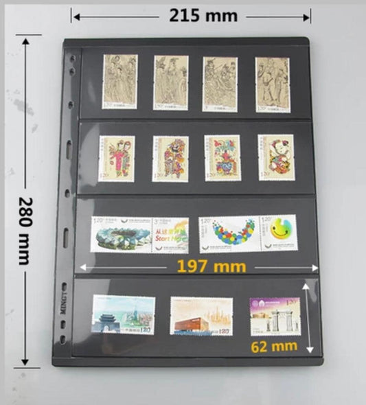 Double Sided Sheets to Store Currency Notes and Stamps - 4 Grid image 1