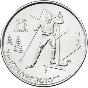 2009 Canada - 25 Cents - Vancouver 2010 Winter Olympics - Cross Country Skiing