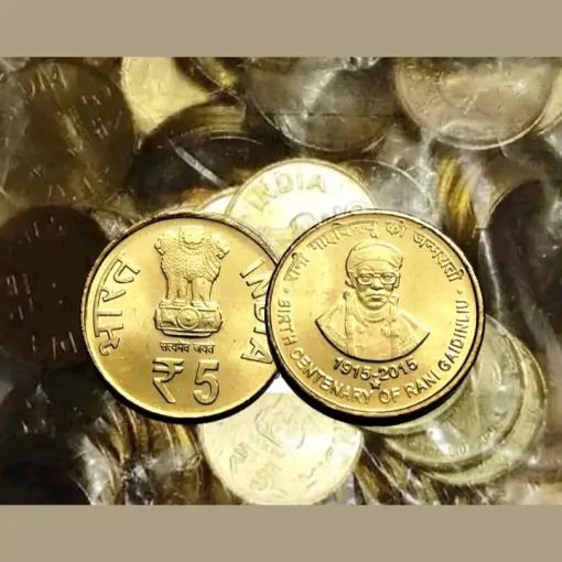 Rs 5 BIRTH CENTENARY OF RANI GAIDINLIU 100 coin RBI Hyderabad Mint Pack image 0