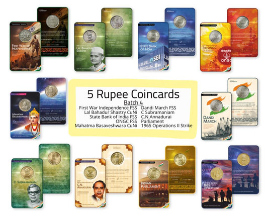 ₹5 Commemorative Coin Cards Set (Batch-4) image 0