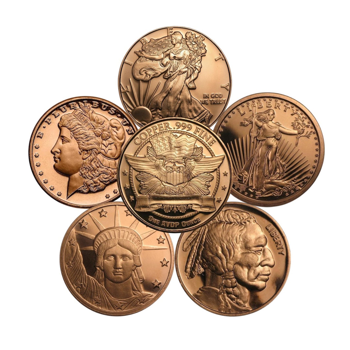 USA - 1 AVDP Oz - American Liberty Icons – 5-Rounds Copper Set