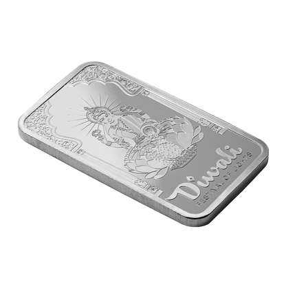 2024 PAMP - Diwali - Lakshmi &amp; Peacocks 1 Oz Pure Silver Bar image 3