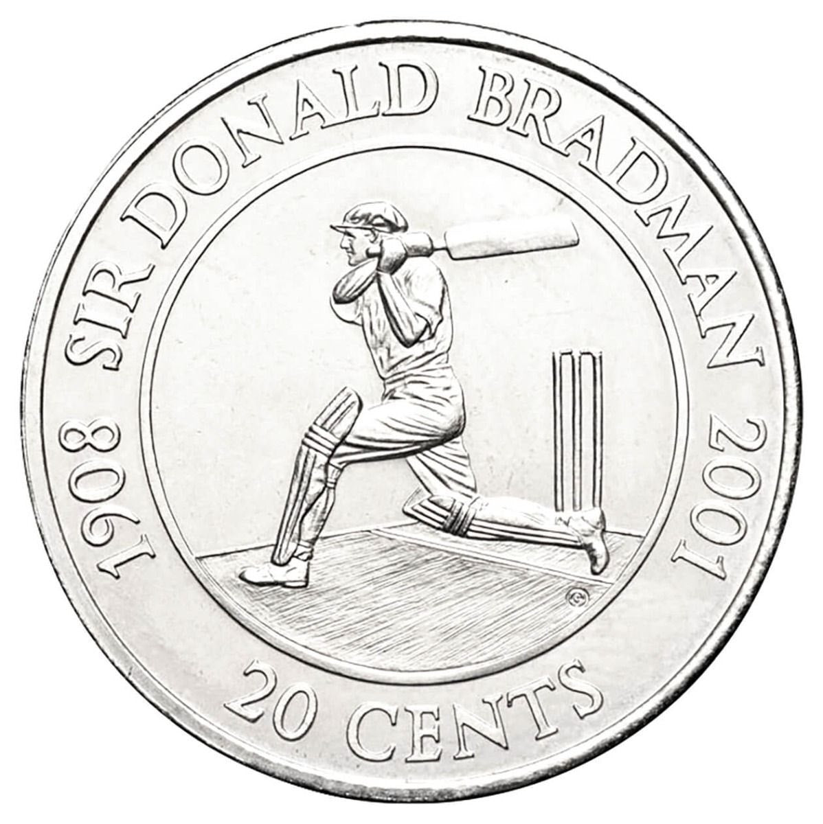 2001 Australia – 20 Cents – Sir Donald Bradman Commemorative coin