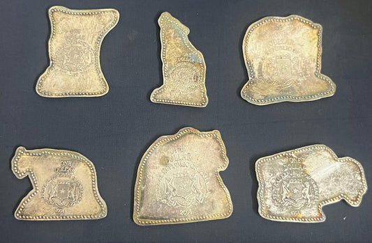 Somalia - 6 Animal Shaped Colored Coins Set USED image 1