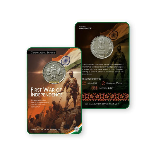 Rs.5 FIRST WAR OF INDEPENDENCE Commemorative Coin Card - Special Edition image 0