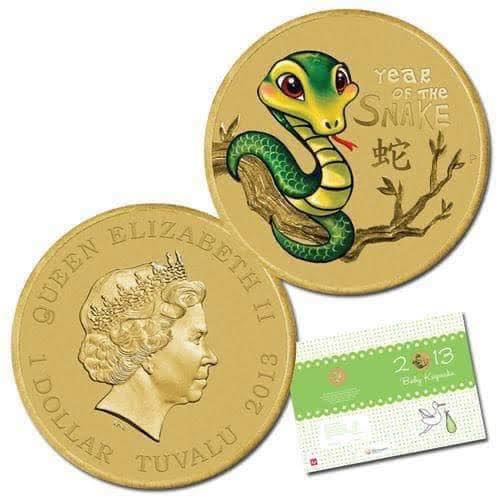 2013 Perth Mint - Baby Snake Colored Coin in Original Mint Presentation Pack image 0