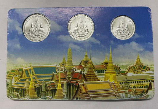 1996 Thailand - Golden Jubilee Rama 9, 3 Coins Set in Coin Card image 1