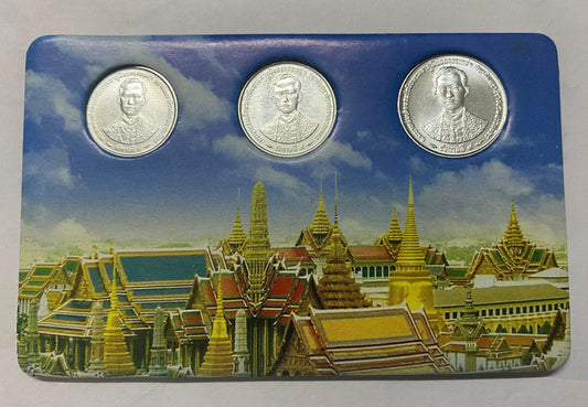 1996 Thailand - Golden Jubilee Rama 9, 3 Coins Set in Coin Card image 0