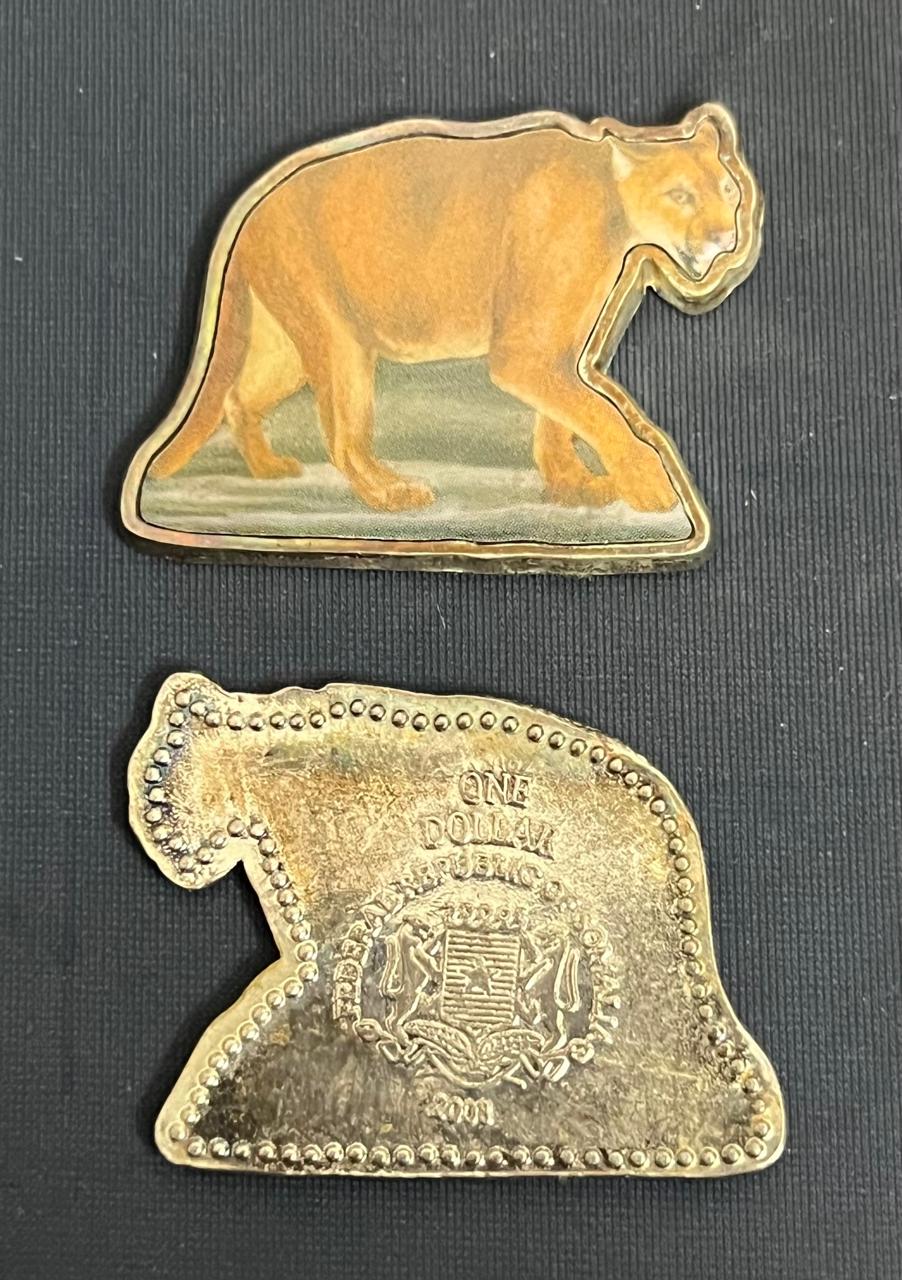 Somalia - 6 Animal Shaped Colored Coins Set USED image 7