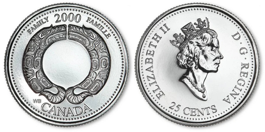 2000 Canada - 25 Cents - Millennium Quarters Series - Family