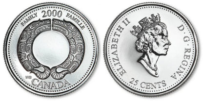 2000 Canada - 25 Cents - Millennium Quarters Series - Family
