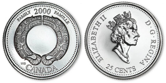 2000 Canada - 25 Cents - Millennium Quarters Series - Family