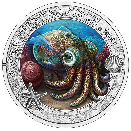 2024 Luminous Marine Life - Hawaiian Bobtail Squid Commemorative Coin in Capsule image 1