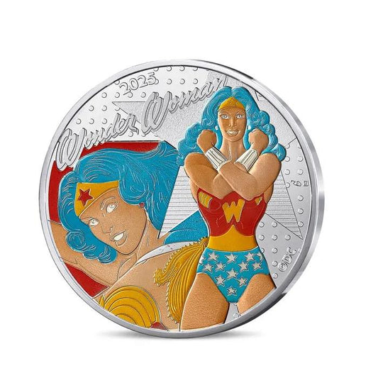 2025 France - DC Comics Series - Vintage Wonder Woman Color Coin in Original Paris Mint Pack image 0