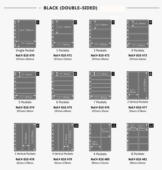 Double Sided Sheets to Store Currency Notes and Stamps - 3 Vertical Grid image 1