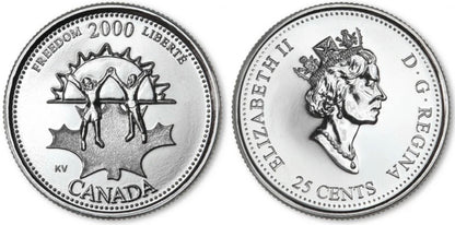 2000 Canada - 25 Cents - Millennium Quarters Series - Freedom
