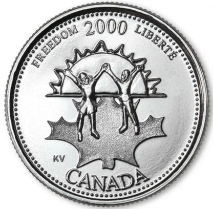 2000 Canada - 25 Cents - Millennium Quarters Series - Freedom