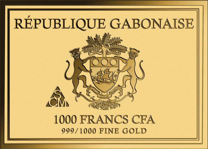 Gabon - 1000 Francs CFA - Johann Sebastian Bach – Gold Coin Card