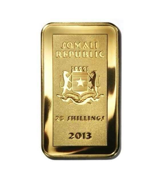 2013 Somali Republic - The Hunter & The Hunted 25 Shillings Gold-plated Colored 12 Bar Set