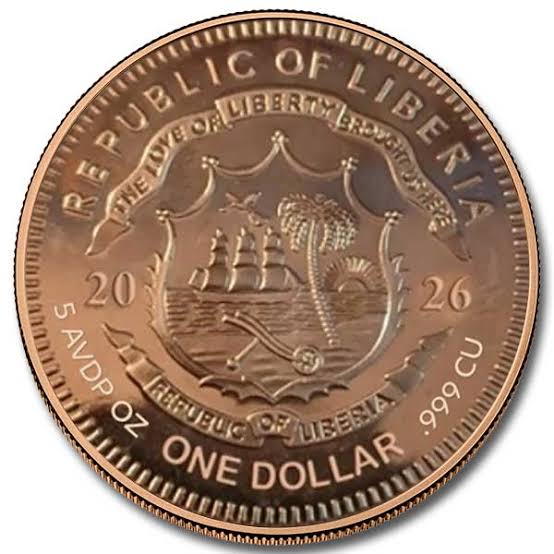 2026 Liberia – $1 - Genie – Colorized Copper Bullion Coin