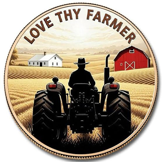 5 AVDP Oz - Love Thy Farmer – Colorized Copper Round
