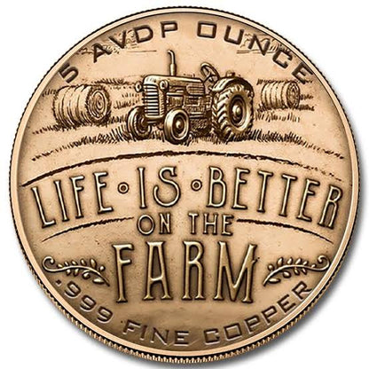 5 AVDP Oz - Love Thy Farmer – Colorized Copper Round