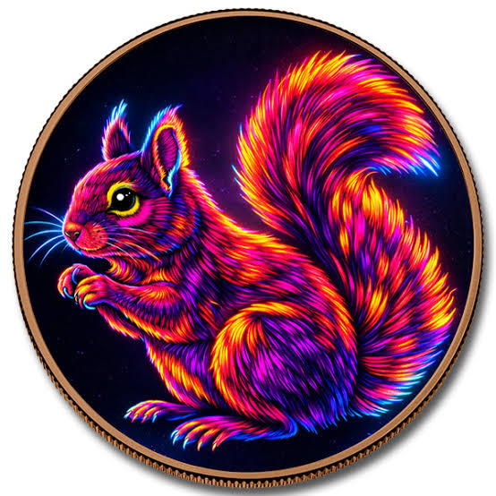 5 AVDP Oz - Mystic Night Squirrel – Neon Series #5 Colorized Copper Round