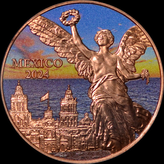 2024 Mexico - Libertad Onza Mexican Flag .999 Pure Copper Medallion