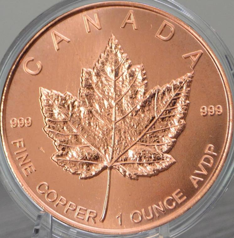 Canadian Maple Leaf Design Copper Round (Medallion)