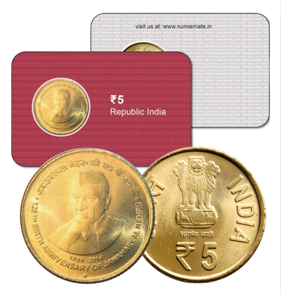 Rs.5 Jawaharlal Nehru Commemorative Coin