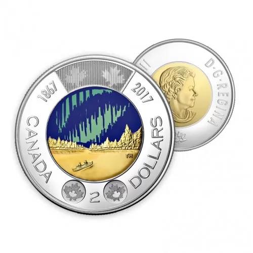 2017 Canada – 2 Dollars - Glow in Dark - Northern Lights