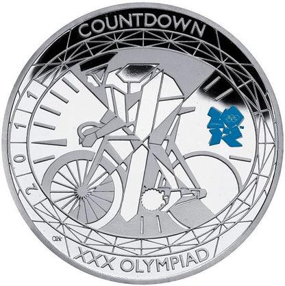 2011 United Kingdom – 5 Pounds - London 2012 Olympics Countdown – Silver Piedfort (Numeral 1)