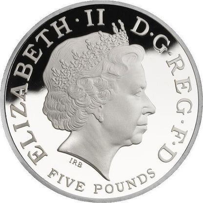 2011 United Kingdom – 5 Pounds - London 2012 Olympics Countdown – Silver Piedfort (Numeral 1)