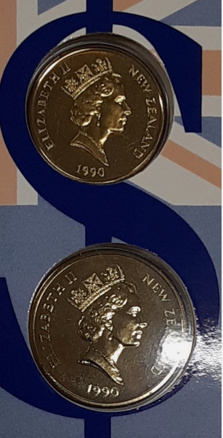 1990 New Zealand – One & Two Dollars – Reserve Bank of New Zealand Kiwi Dollar Collection