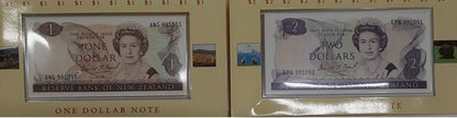 1990 New Zealand – One & Two Dollars – Reserve Bank of New Zealand Kiwi Dollar Collection