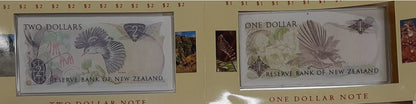 1990 New Zealand – One & Two Dollars – Reserve Bank of New Zealand Kiwi Dollar Collection