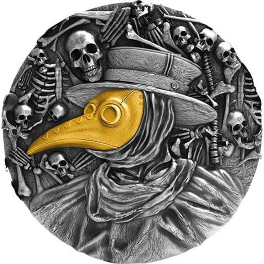 2019 Niue – 5 Dollars - Plague Doctor - 2 Oz Silver High Relief