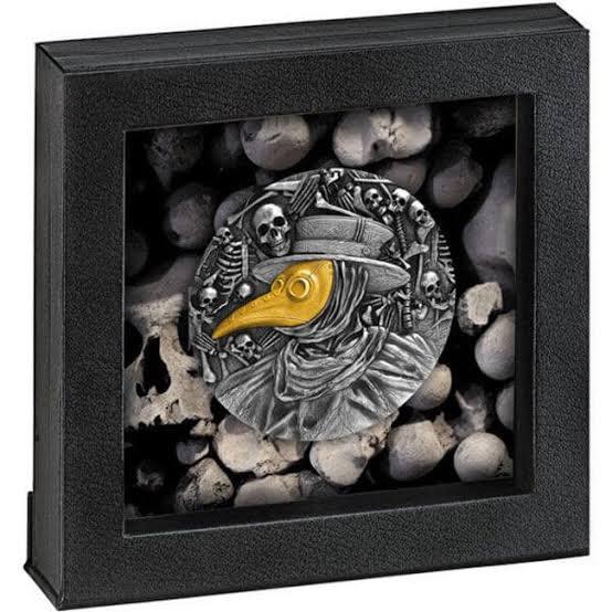 2019 Niue – 5 Dollars - Plague Doctor - 2 Oz Silver High Relief