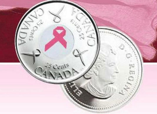2006 Canada - Pink Ribbon quarter – Breast Cancer Awareness