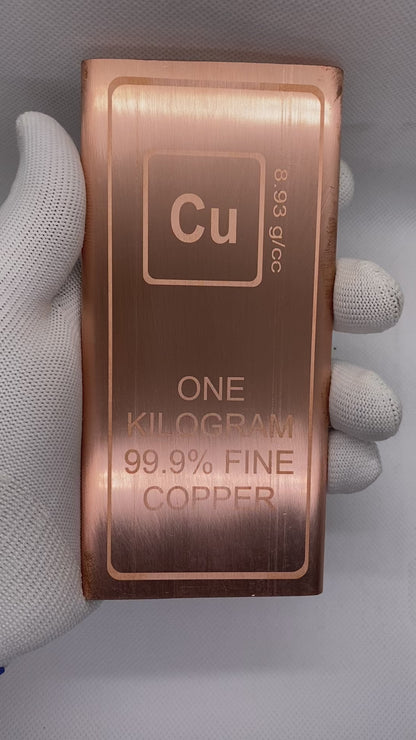 1 kg FINE COPPER BULLION BAR