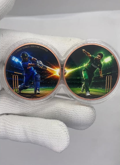 India vs Pakistan – Cricket Rivalry Copper Rounds 2x 1 Troy Ounce .999 Fine Infinity Capsule