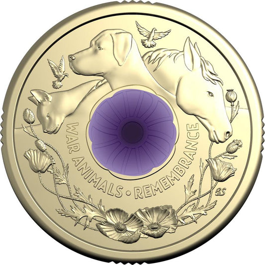 2024 Australia – 2 Dollar – War Animals Purple Poppy