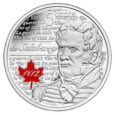 2013 Canada - War of 1812 – Coloured 25¢ Coins Set