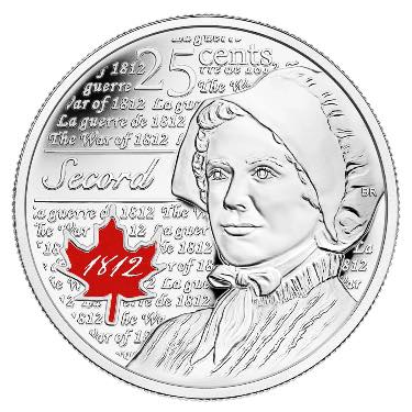 2013 Canada - War of 1812 – Coloured 25¢ Coins Set