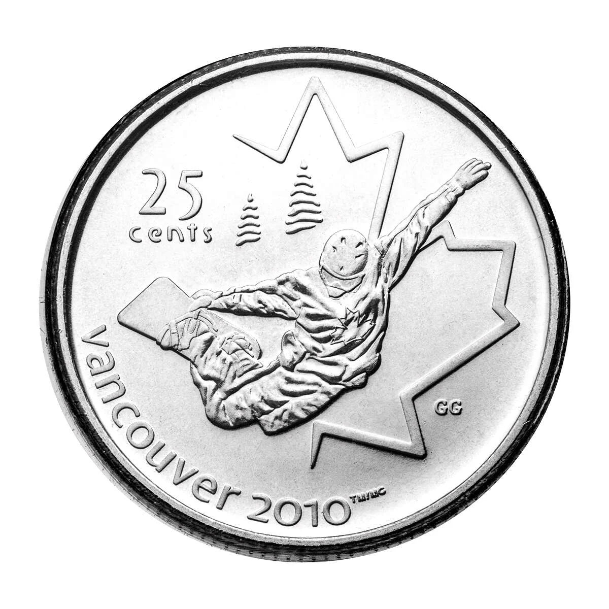 2008 Canada - 25 Cents - Vancouver 2010 Winter Olympics - Snowboarding