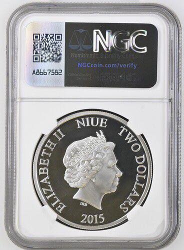 2015 Niue - 2 Dollars - 1 Oz - Thor (Avengers: Age of Ultron) Colorized Silver Coin – NGC PF70 UC